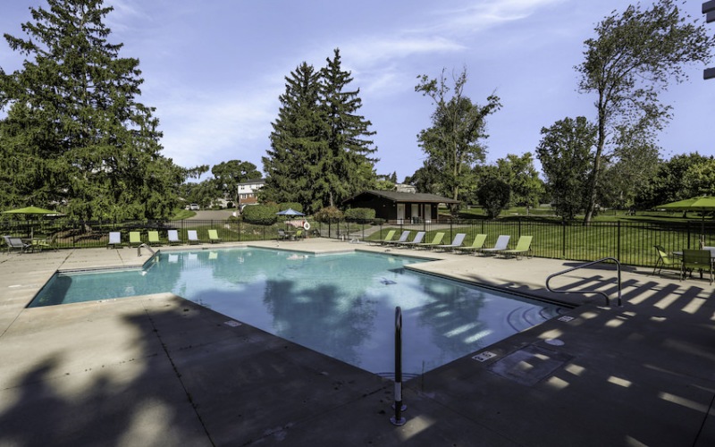 outdoor spacious pool area